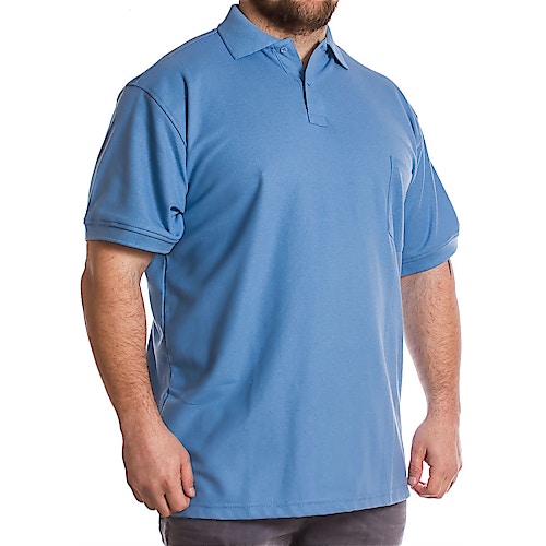 KAM Blue Short Sleeve Plain Polo Shirt