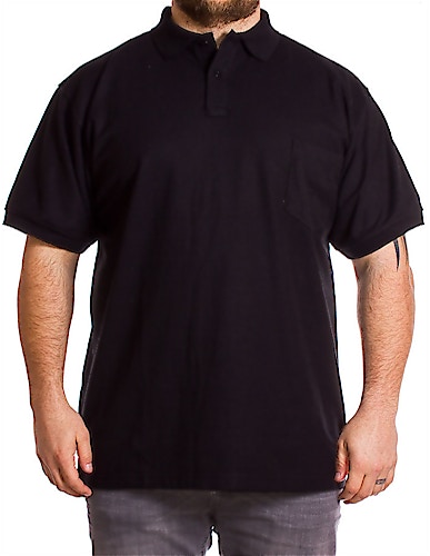 KAM Black Short Sleeve Plain Polo Shirt
