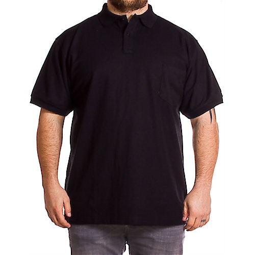 KAM Black Short Sleeve Plain Polo Shirt
