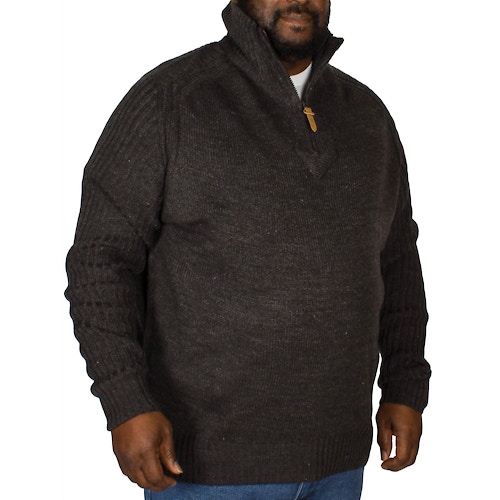 D555 Vito Half Zip Sweater Charcoal