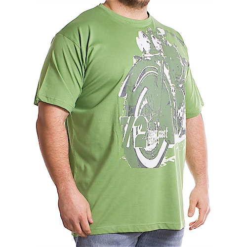 Metaphor Motor Cycle Print T-Shirt Green