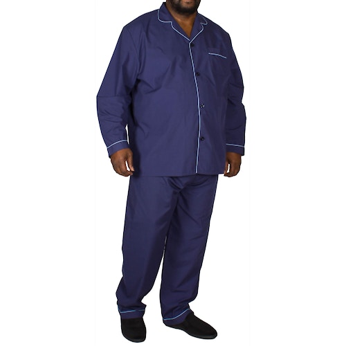 Langarmschlafanzug mit Hose Marineblau