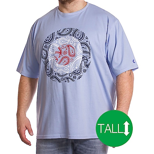 Lambretta Tall Paisley T-Shirt Blau