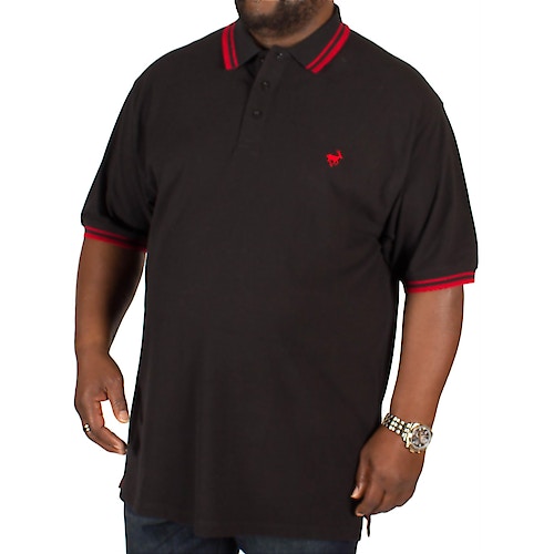Bigdude Tipped Polo Shirt With Logo Black