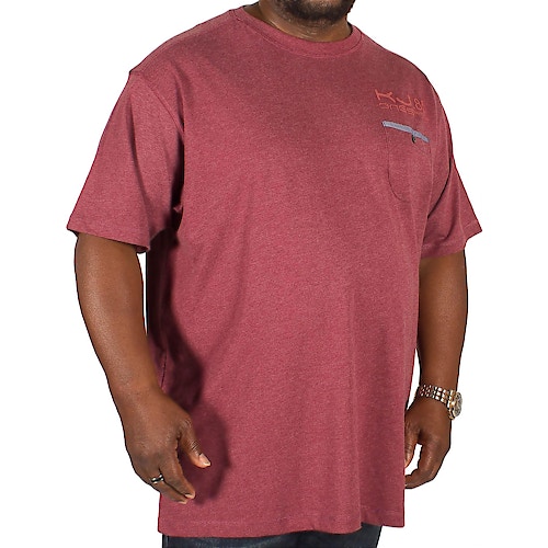 KAM T-Shirt mit Brusttasche Burgunderrot