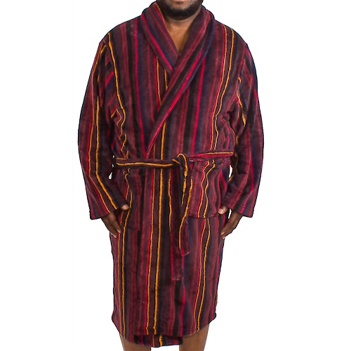 Espionage Stripe Fleece Dressing Gown