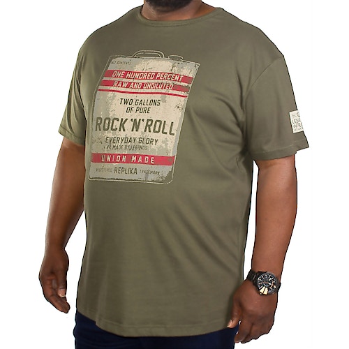 Replika Rock 'n' Roll Print T-Shirt Green