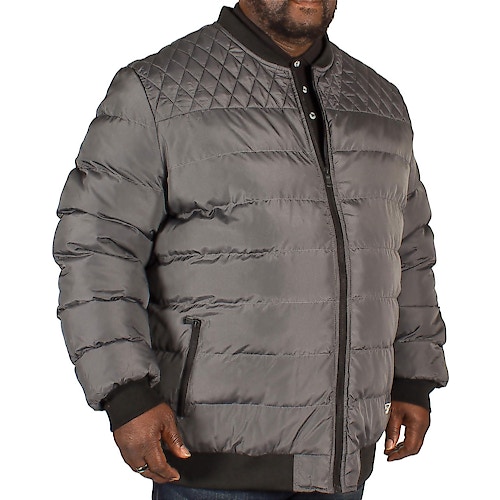 D555 Turner Quilted Bomber Jacket Charcoal