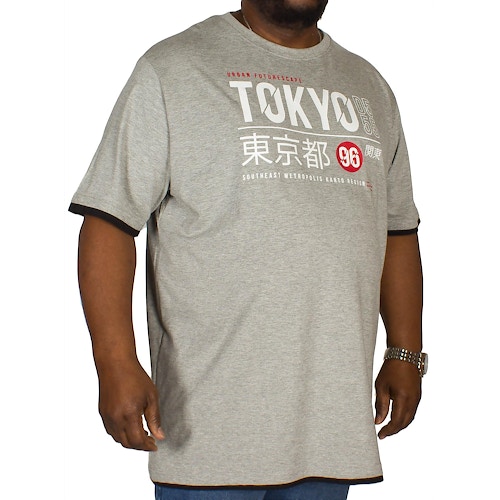 D555 T-Shirt Darnell mit Tokyo Aufdruck Grau