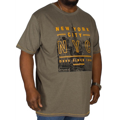 D555 T-Shirt Alex mit NYC Print Khaki