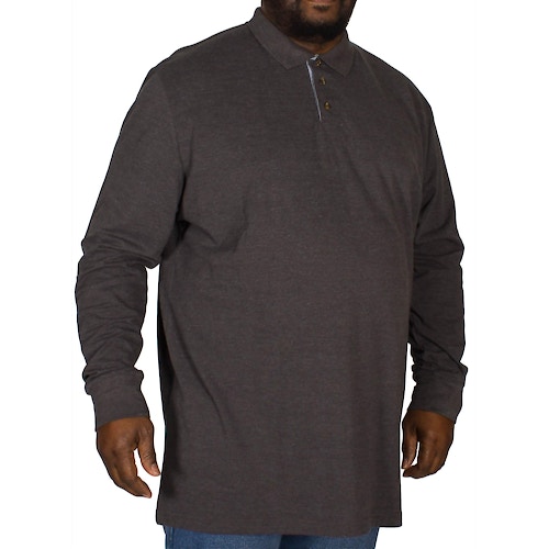 D555 Darvin Long Sleeve Polo Charcoal