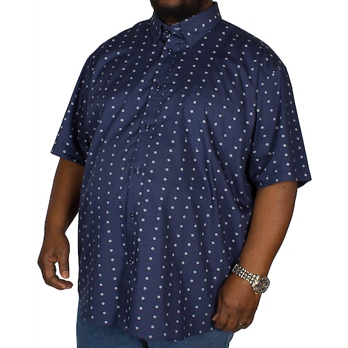 Cotton Valley All-over Print Short Sleeve Shirt Navy