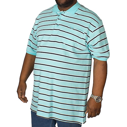 KAM Forge Stripe Polo Shirt Turquoise