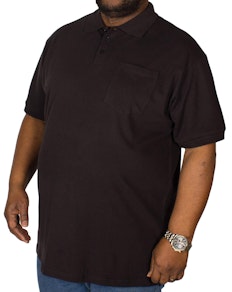 Bigdude Poloshirt mit Brusttasche Schwarz Tall Fit 