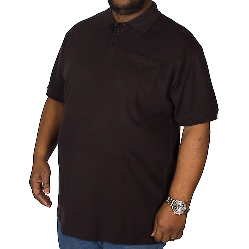 Bigdude Polo Shirt With Pocket Black Tall