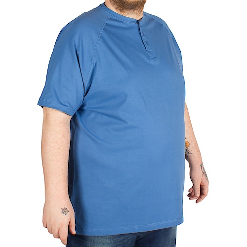Cotton Valley T-Shirt mit Knopfleiste Blau