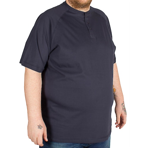 Cotton Valley T-Shirt mit Knopfleiste Dunkelblau