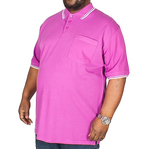 KAM Tipped Collar Polo Shirt Purple