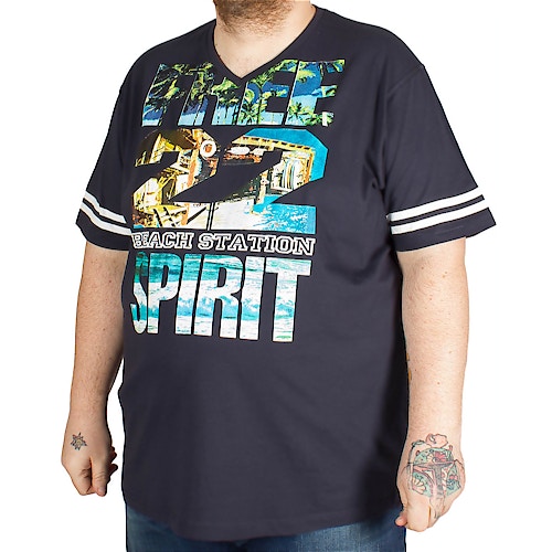Cotton Valley Free Spirit Print T-Shirt Navy