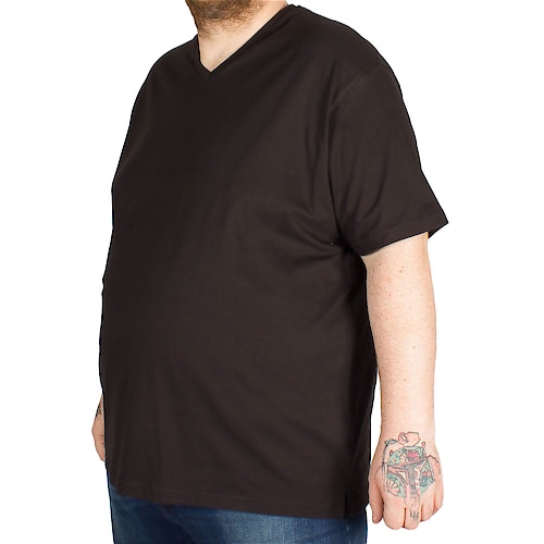 Cotton Valley - T-Shirt mit V-Ausschnitt Schwarz