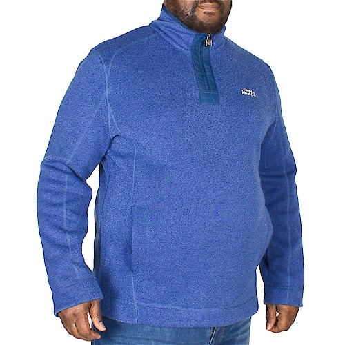 Weird Fish Strick Sweater mit RV-Kragen Blau