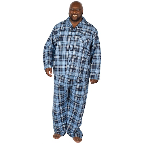 Cargo Bay Cotton Pyjama Set Blue Check