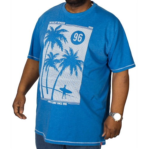 D555 bedrucktes T-Shirt Kansas Blau