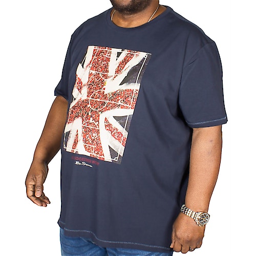 Ben Sherman T-Shirt Union Jack Blau