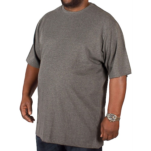 Bigdude Plain Crew Neck T-Shirt Charcoal