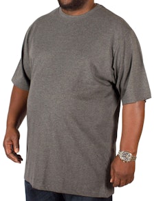Bigdude T-Shirt mit Rundhalsausschnitt Anthrazit Tall Fit