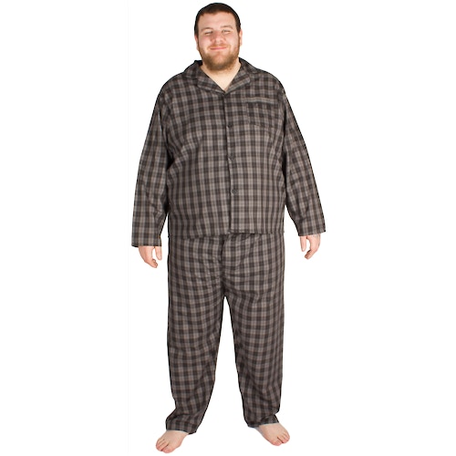 Cargo Bay Woven Pyjama Set Black Check