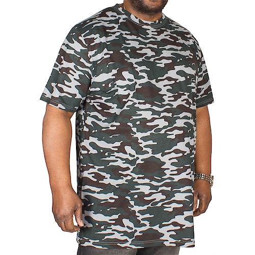 D555 T-Shirt Gaston mit Camouflage Print Grau