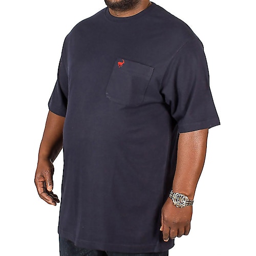 Bigdude Signature T-Shirt Dunkelblau/Rot Tall Fit 