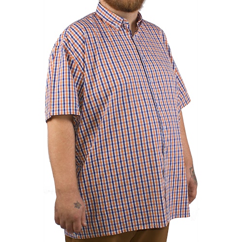 Fitzgerald Orange Short Sleeve Check Shirt