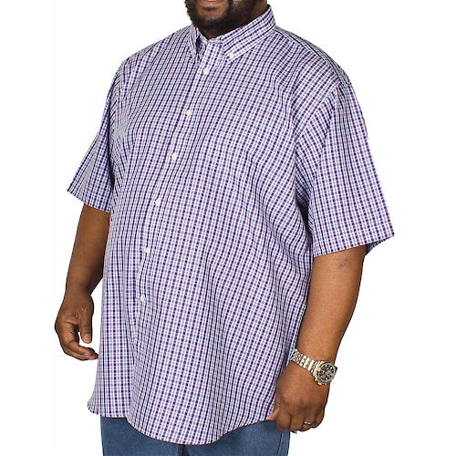 Carabou Check Short Sleeve Shirt Purple