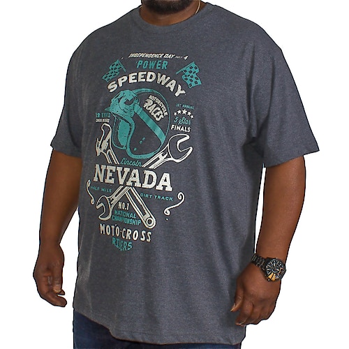 KAM Nevada Speedway Print T-Shirt Navy