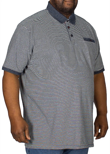 D555 Tyrone Stripe Polo Shirt Denim