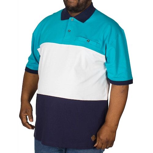 KAM Jersey-Poloshirt Weiß / Marineblau