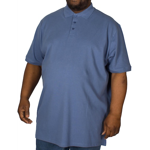 Cotton Valley Plain Polo Shirt Mid Blue