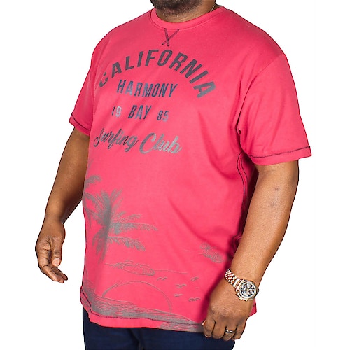KAM California Print T-Shirt Red