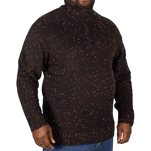 Replika Half Zip Speckled Sweater Black