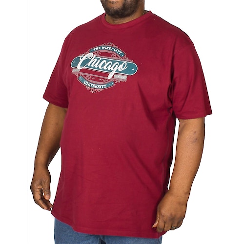 KAM T-Shirt mit Chicago Print Burgunderrot 