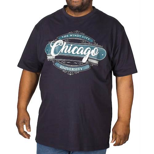 KAM Chicago Printed T-Shirt Navy