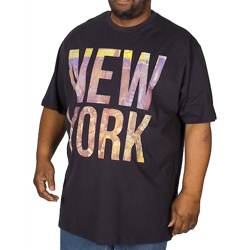 KAM T-Shirt mit New York Print Dunkelblau