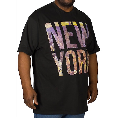 KAM T-Shirt mit New York Print Schwarz