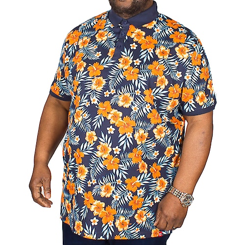 D555 Cyprus Hawaiian Print Polo Shirt