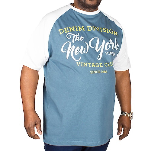 KAM T-Shirt mit New York Print Denim Blau 