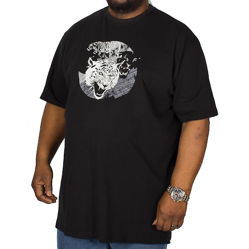 Cotton Valley Tiger Print T-Shirt Schwarz