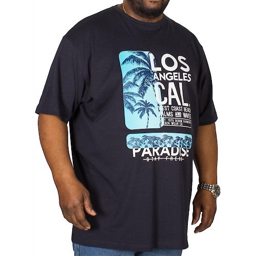 Espionage T-Shirt mit Los Angeles Print Dunkelblau 