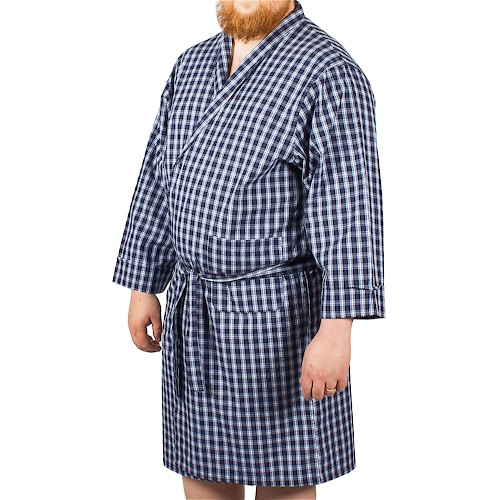 Rael Brook Dressing Gown Blue/White Check